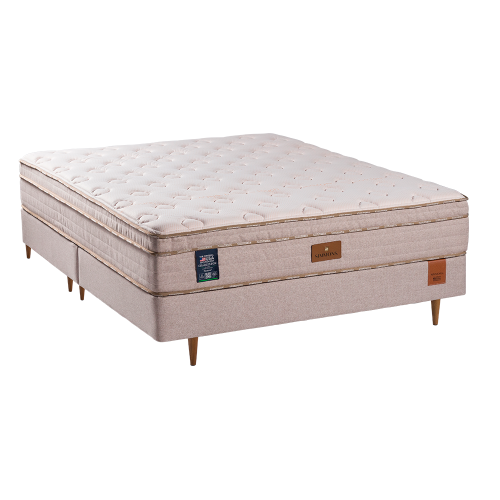Conjunto Cama Box e Colchão Simmons Charleston Série 1 — Conforto Macio